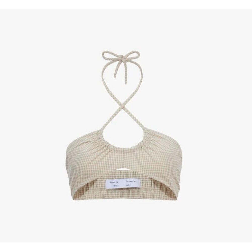New Proenza Schouler White Label Size 4 Cropped top Gingham Halter Bralette